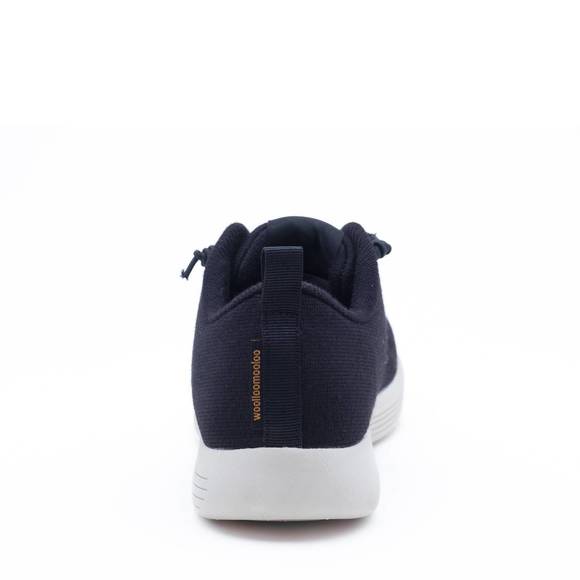 NEW WOOLLOOMOOLOO women\'s cheviot sneaker in black merino wool